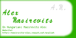 alex masirevits business card